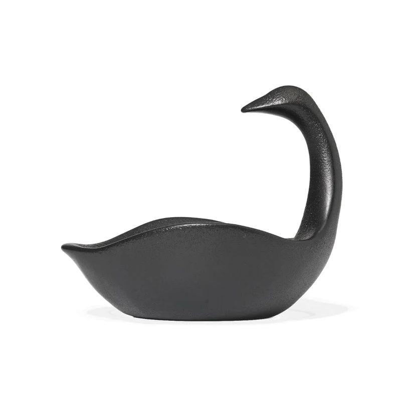 Swan Schwan Deko-Schale Keramik schwarz - ferm LIVING