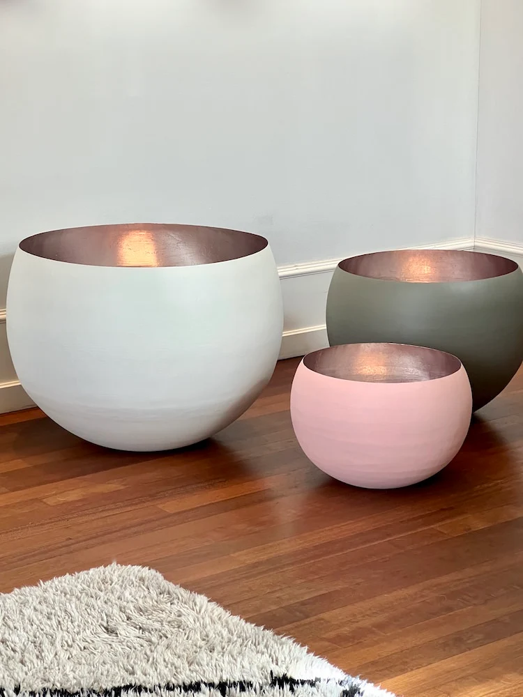 Windlicht MADRAS XXL 3er-Set weiß, blush, rosé