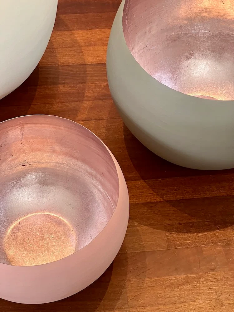 Windlicht MADRAS XXL 3er-Set weiß, blush, rosé