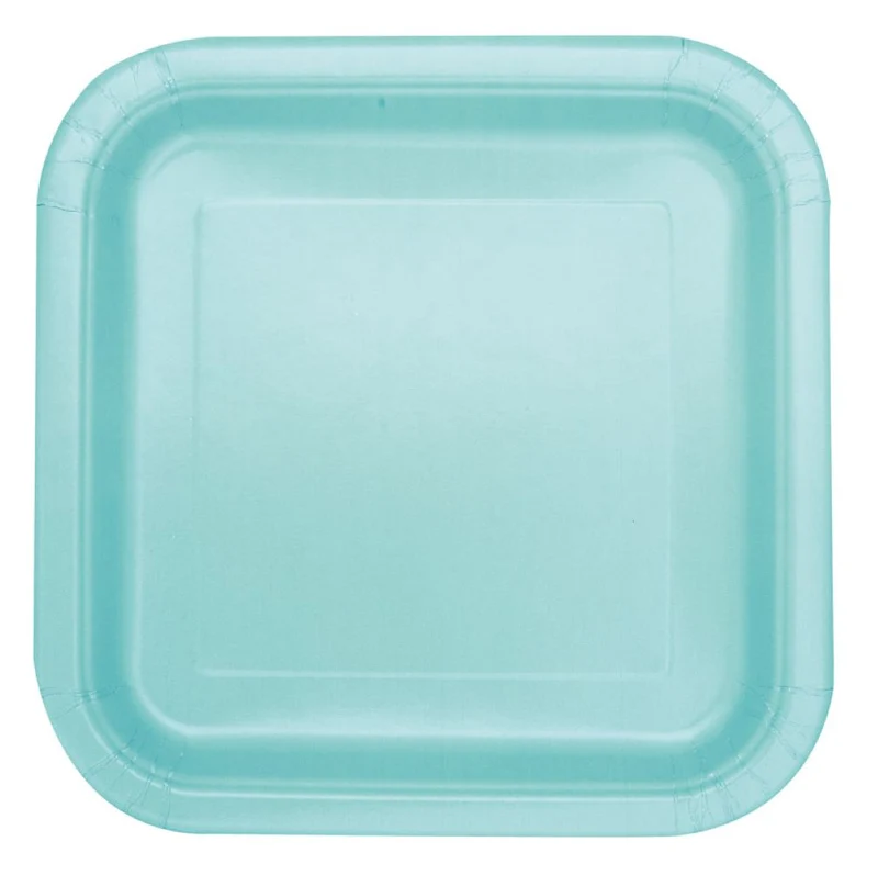 Pappteller Uni Quadratisch | Ø18cm/16Stk. - Minze