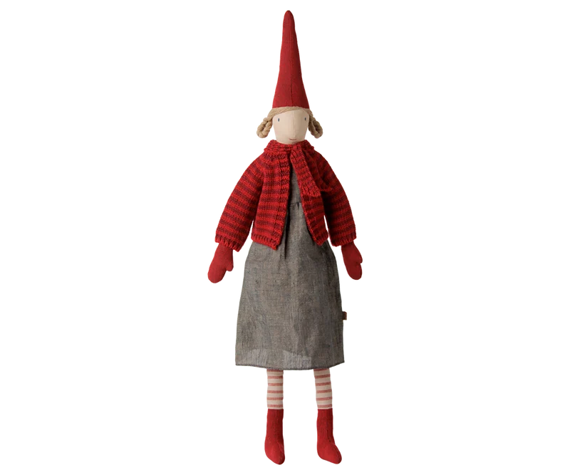 Maileg Wichtel Gr. 4 ca. 61 cm Wichtelmädchen mit gestreifter Strickjacke + Kleid ☆ PIXY