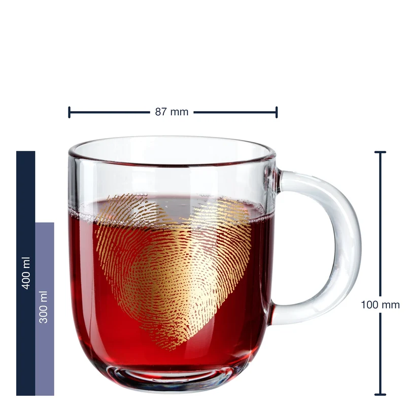 Tasse EMOZIONE 400 ml Fingerabdruck Herz