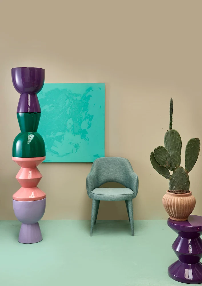 Polspotten Tip Tap Hocker/Beistelltisch in dark purple