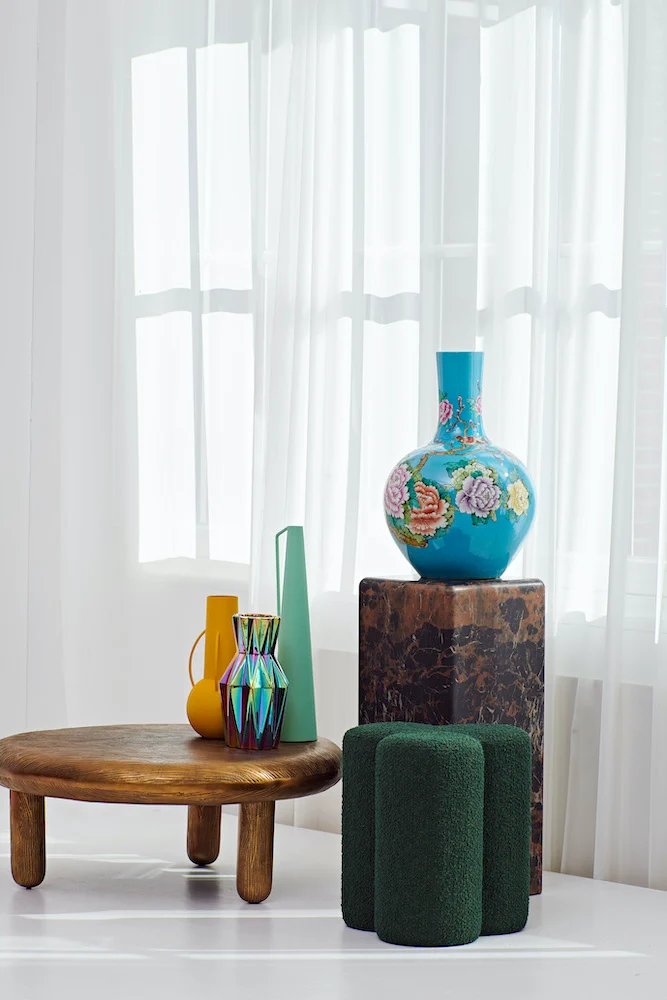 Thick Disk Coffee Table in Kupfer