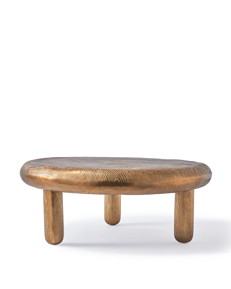 Thick Disk Coffee Table in Kupfer