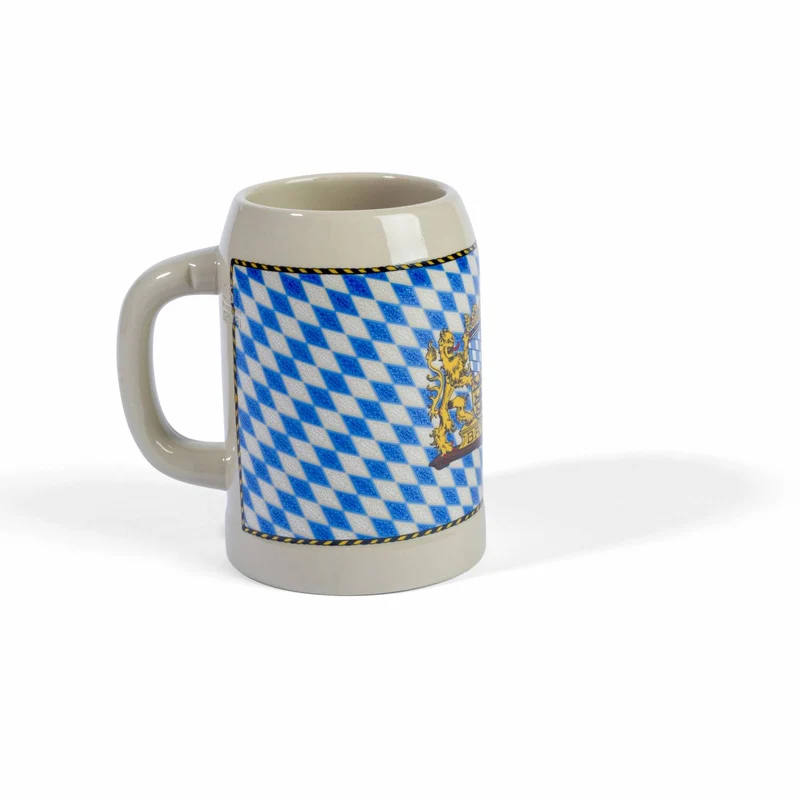 Stein-Bierkrug mit Bayern-Rauten
