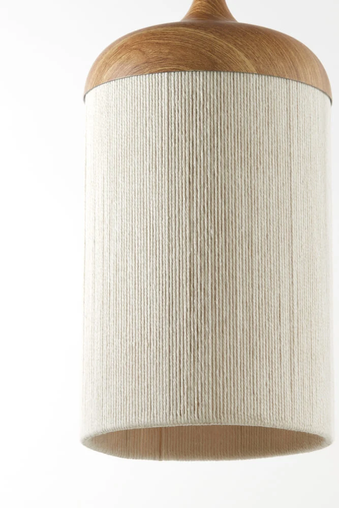 Hängeleuchte DANIA 3L Holzmuster/Tau-Creme