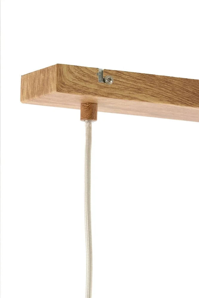Hängeleuchte DANIA 3L Holzmuster/Tau-Creme