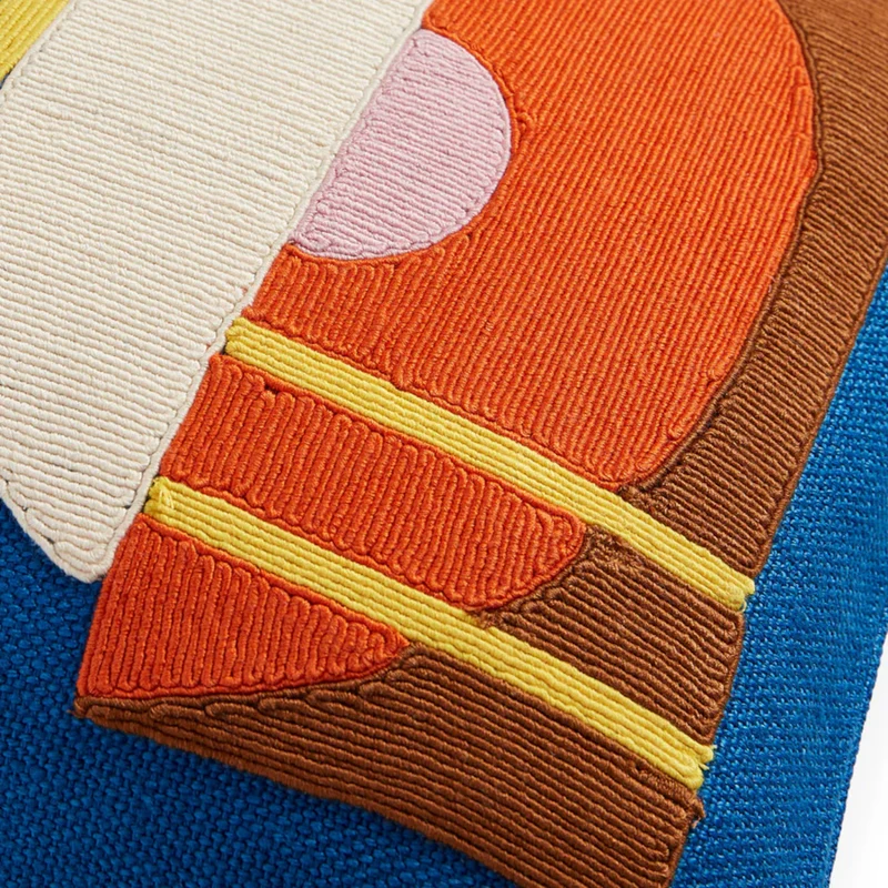 Kissen MONTEREY CIRCLES Kordelstickerei 50x30 cm