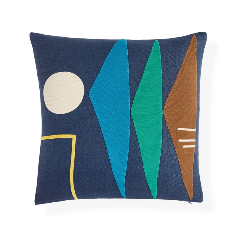 Kissen MONTEREY TRIANGLES Kordelstickerei 50x50 cm