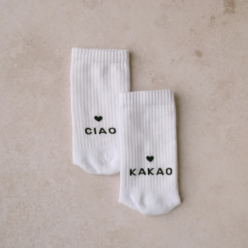Eulenschnitt Socken Ciao Kakao Größe 35-38 weiß