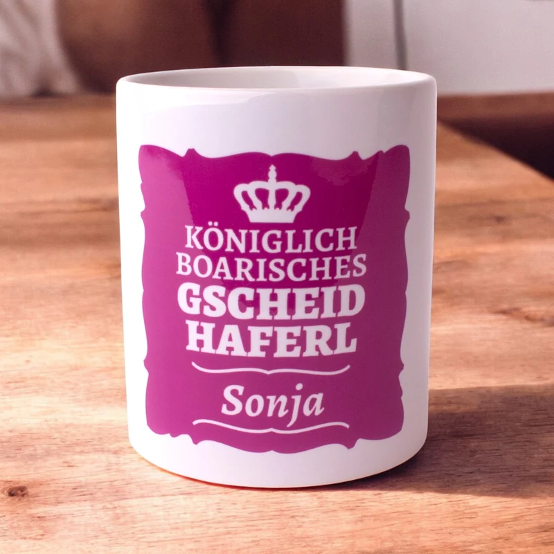 Gscheidhaferl mit Wunschtext