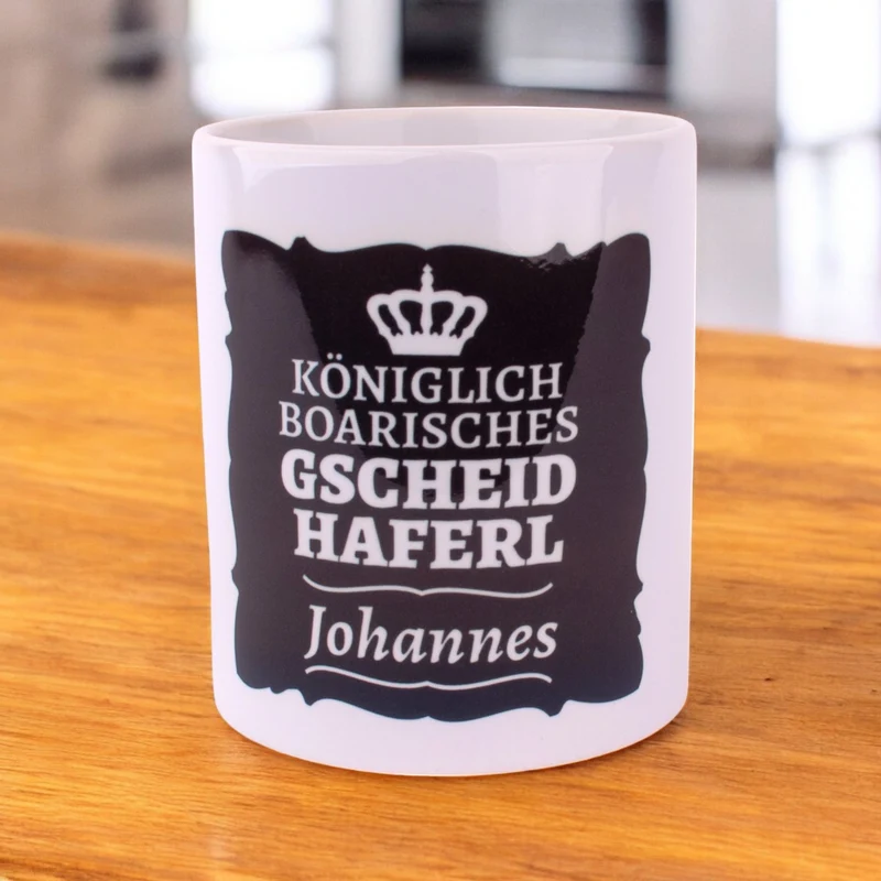 Gscheidhaferl mit Wunschtext