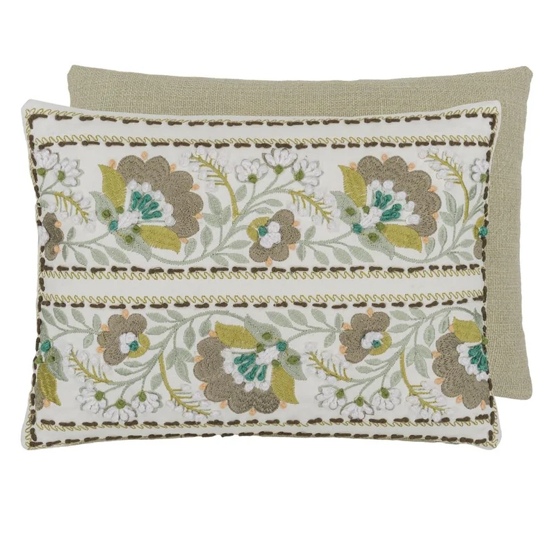 Kissen ENAMEL FLOWER CELADON, 40 x 30 cm