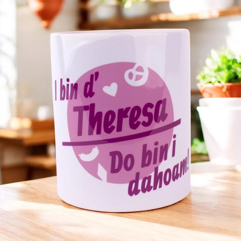 Tasse "Do bin i dahoam" mit Wunschname