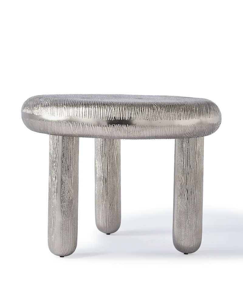 Thick Disk Side Table in silber