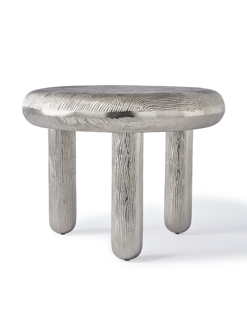 Thick Disk Side Table in silber