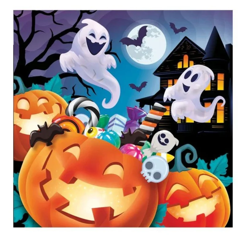Halloween "Geister & Kürbisse" | Servietten 33x33cm/20Stk.