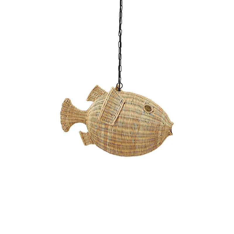 Hängeleuchte WICKER BLOW FISH, small
