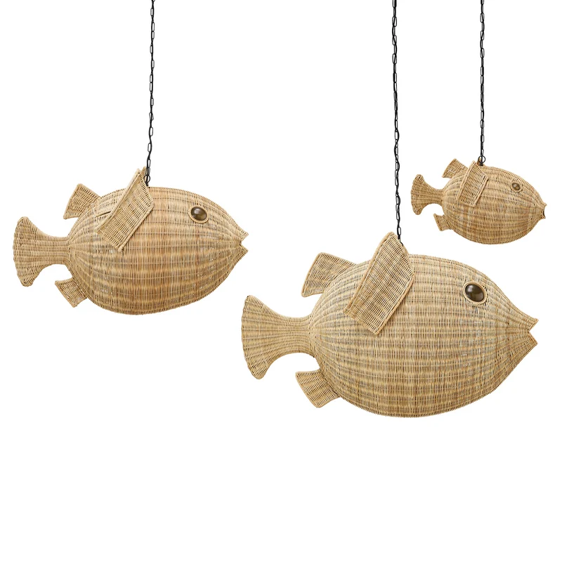 Hängeleuchte WICKER BLOW FISH, medium