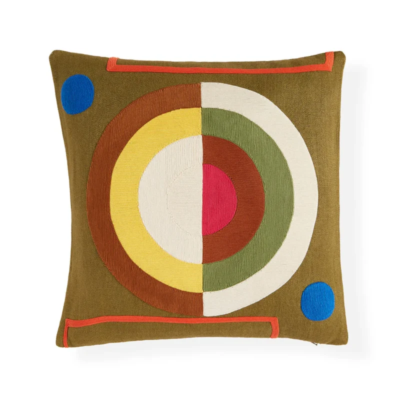 Kissen MONTEREY BULLSEYE Kordelstickerei 55x55 cm