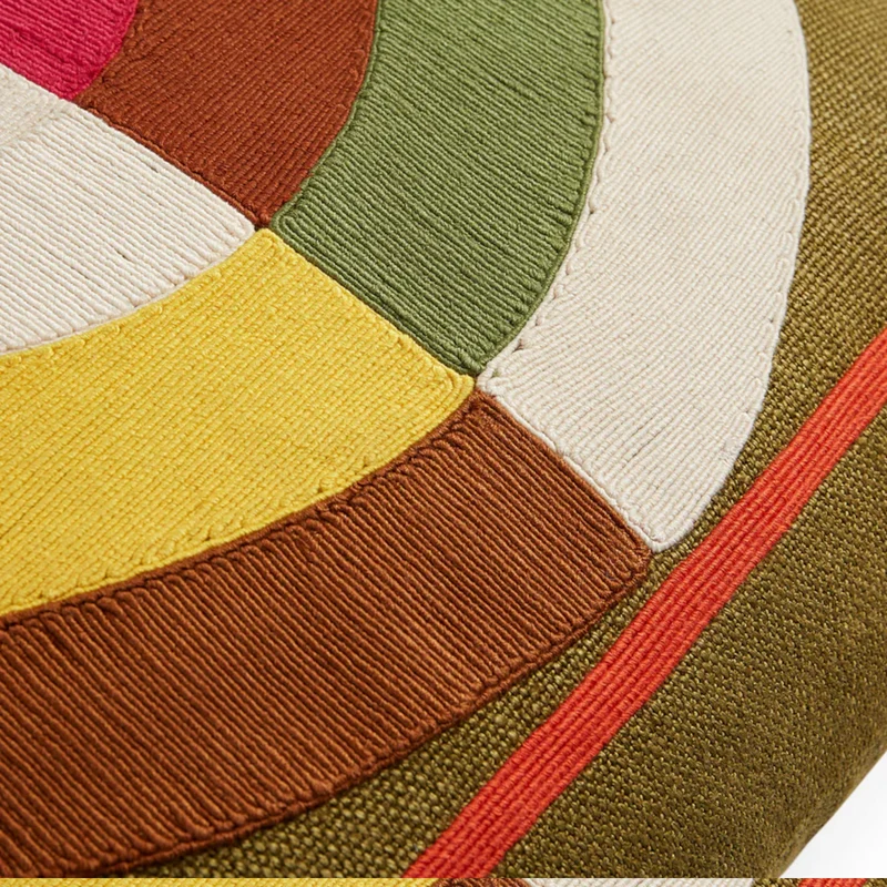 Kissen MONTEREY BULLSEYE Kordelstickerei 55x55 cm