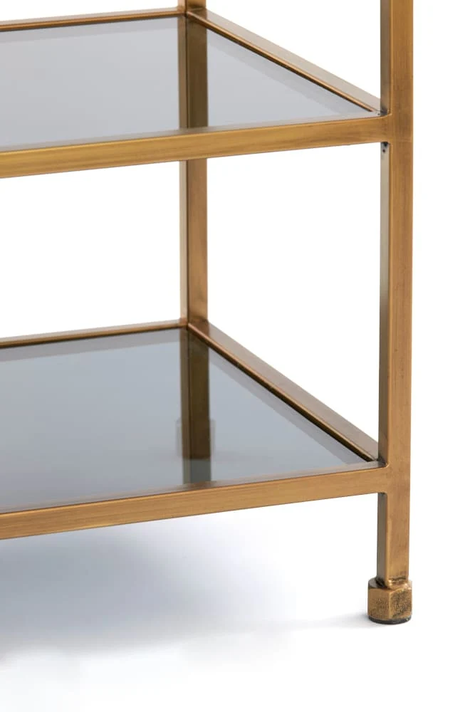 Konsolentisch AINO antik Bronze und Rauchglas
