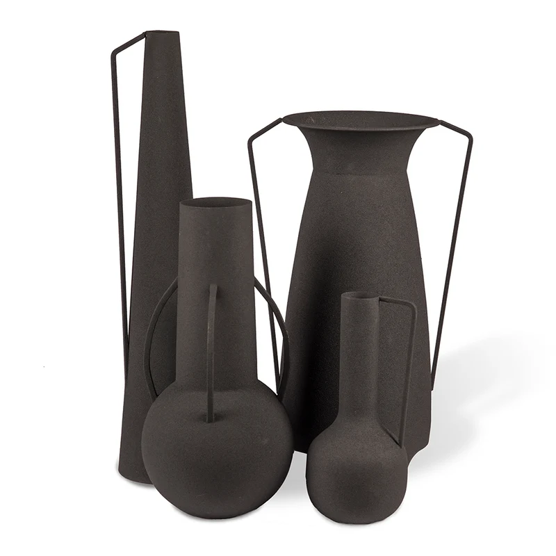 Vase ROMAN matt schwarz im 4er-Set