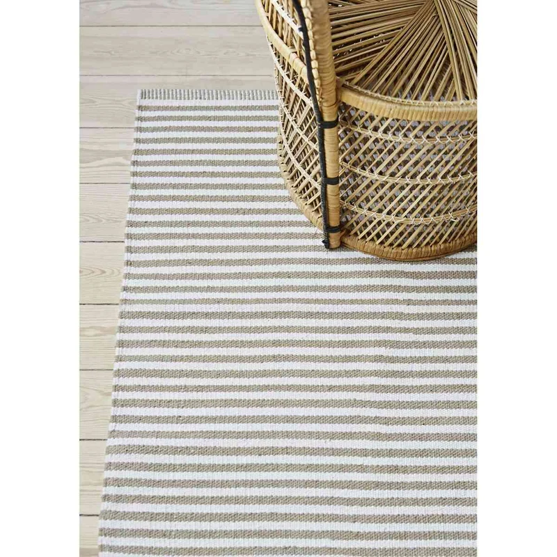 Teppich PARIS sand-natur gestreift 70x140 cm Baumwolle