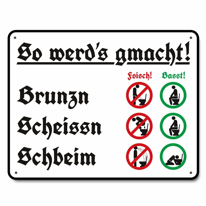 Blechschild "Scheisshausregeln"
