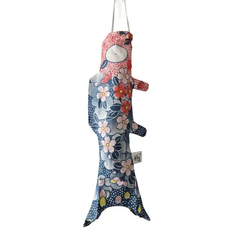 KOINOBORI SAKURA ca. 45x17 cm Koi-Karpfen Windsack / Wanddekoration Bio-Baumwolle
