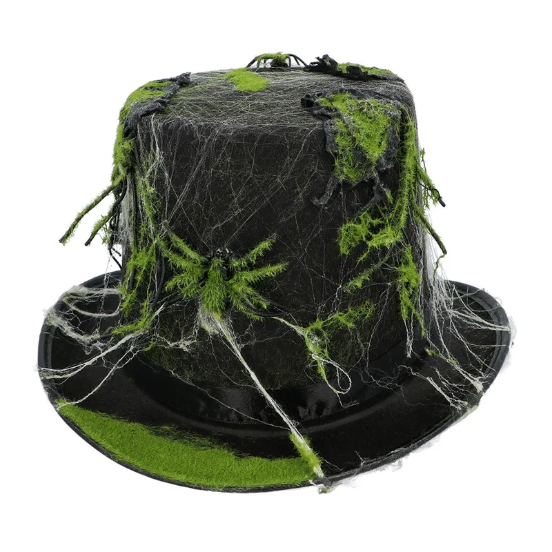 Halloween Zylinder Hut "Swamp" | Schwarz Grün