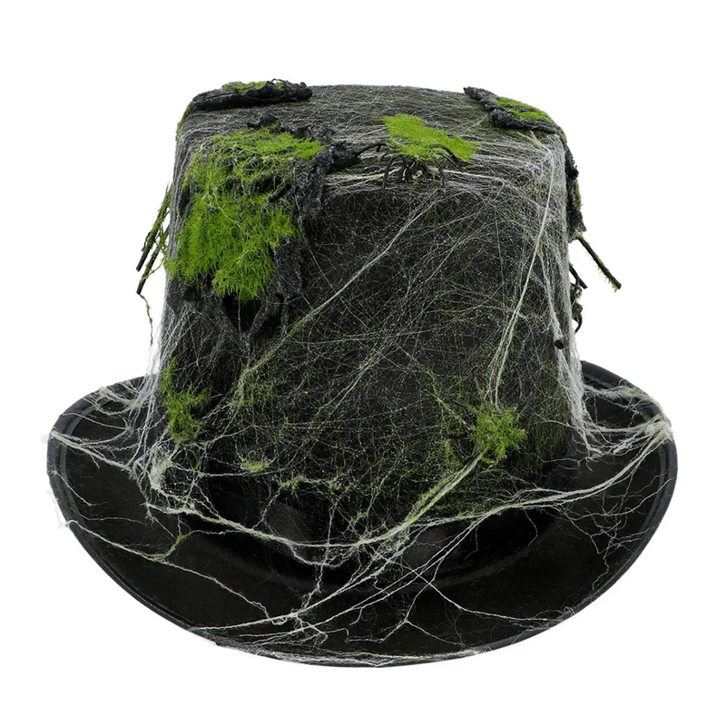 Halloween Zylinder Hut "Swamp" | Schwarz Grün