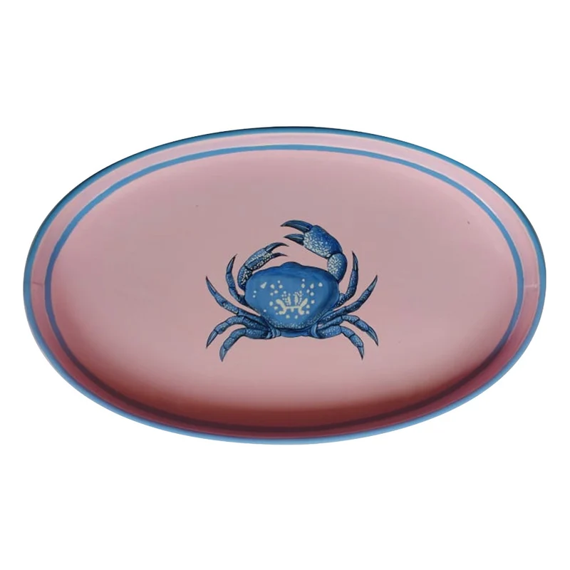 Tablett Krebs, handbemalt hell pink 33x20cm