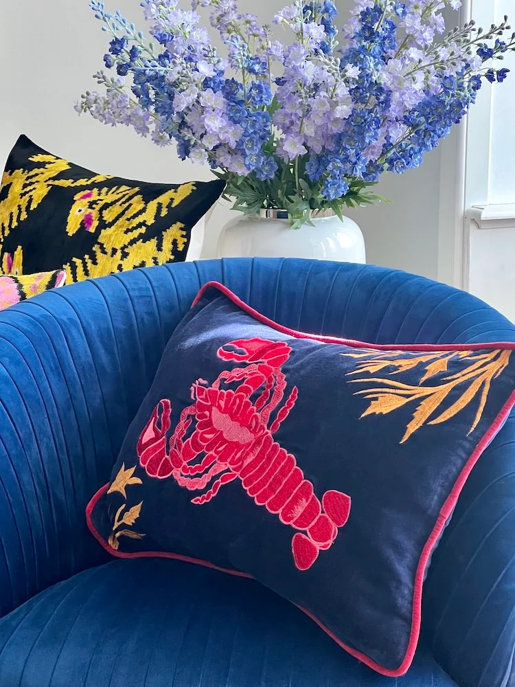 Kissen Tropical Hummer, Baumwollsamt 40x60cm