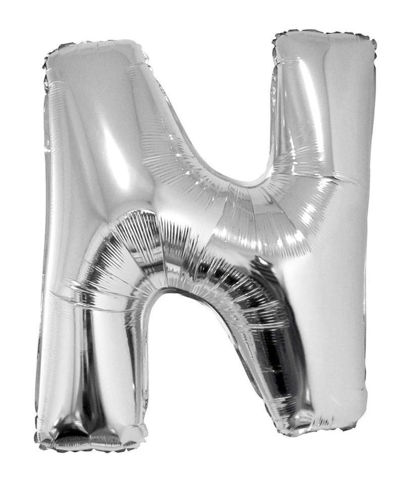 XXL Buchstaben Folienballon 100 cm - Silber Buchstabe N