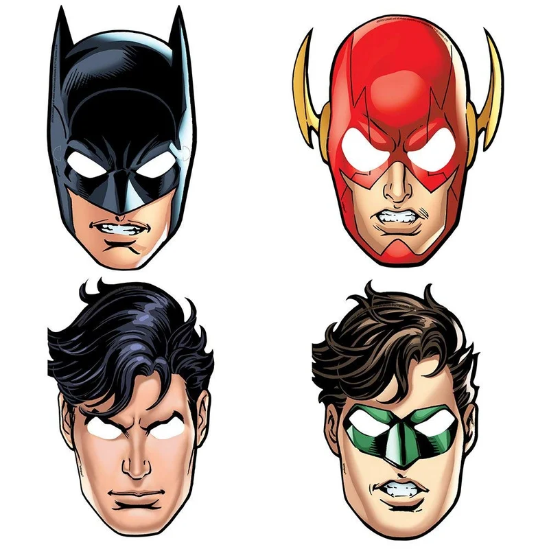 Maske Pappe Justice League 8 Stk.
