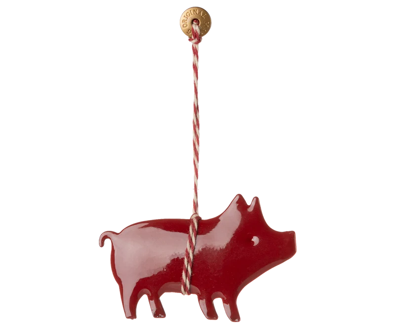 Maileg SCHWEIN rot Metallornament ca. 7x4 cm Baumschmuck Anhänger