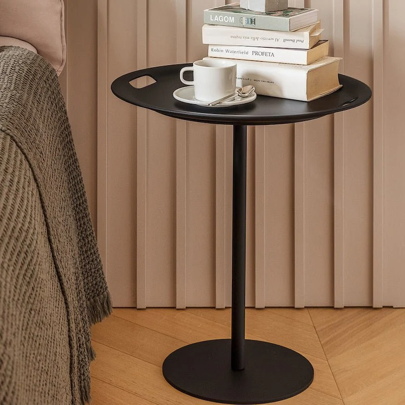 Alessi Tisch Op-La Schwarz – Tablett-Tisch von Jasper Morrison