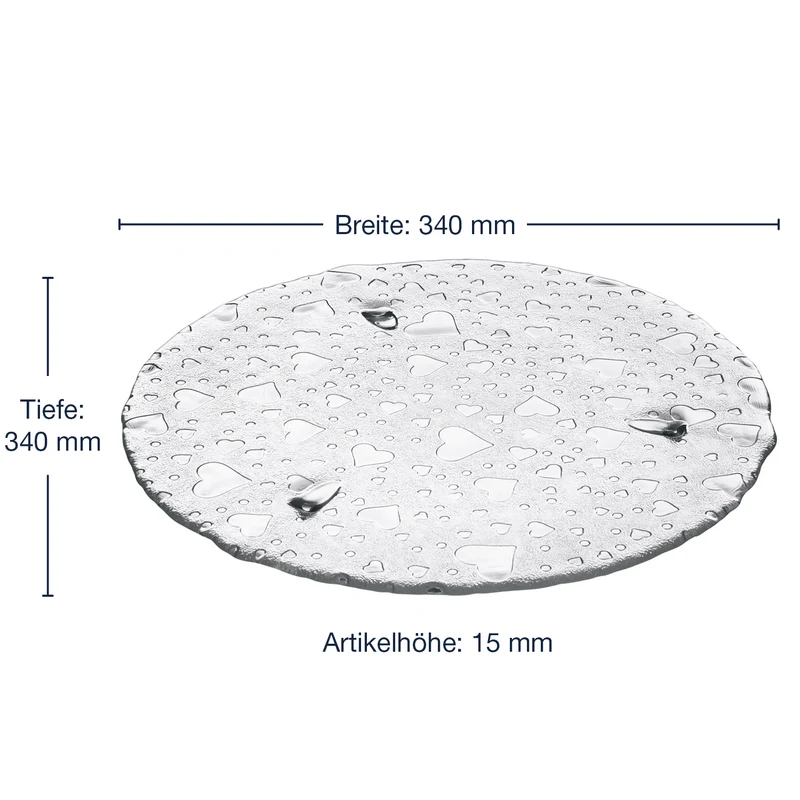 Platte HEART 34 cm mit Herzoptic