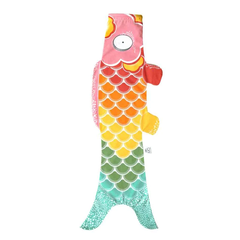 KOINOBORI RAINBOW ca. 70x25 cm Koi-Karpfen Windsack / Wanddeko Bio-Baumwolle