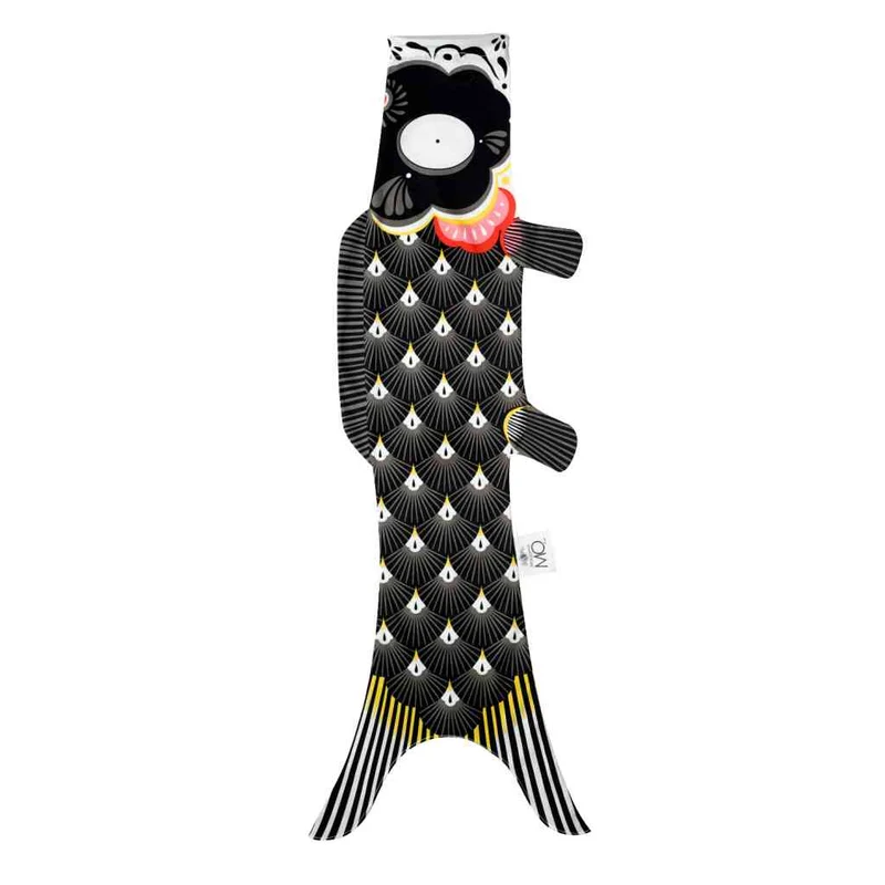 KOINOBORI DADDY black ca. 100x35 cm Koi-Karpfen Windsack / Wanddeko Bio-Baumwolle
