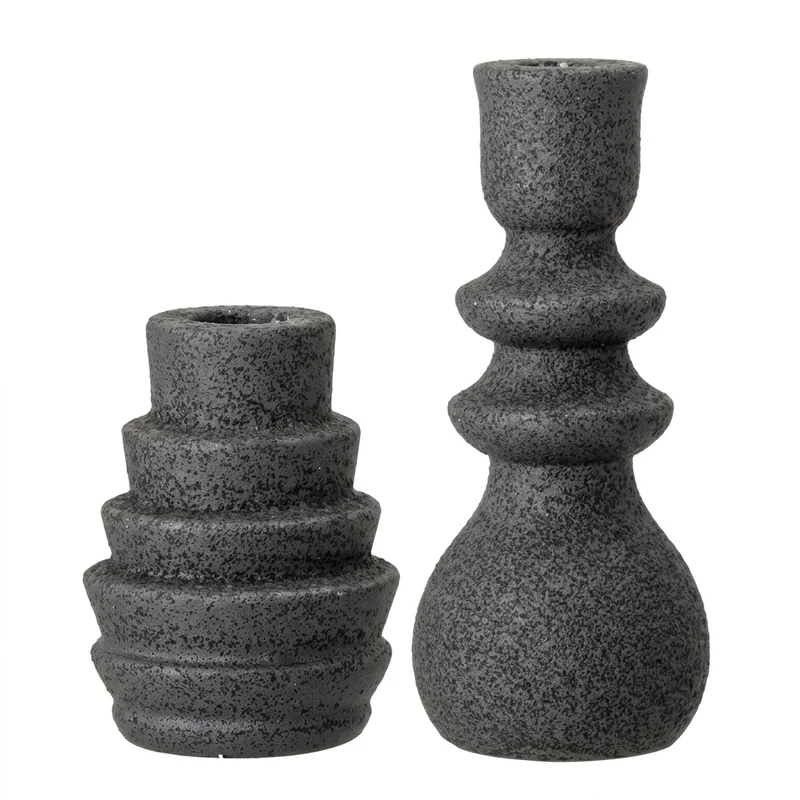 Vorteil-Set Kerzenhalter EMIN black 9 cm + EMIE black 19 cm | Bloomingville