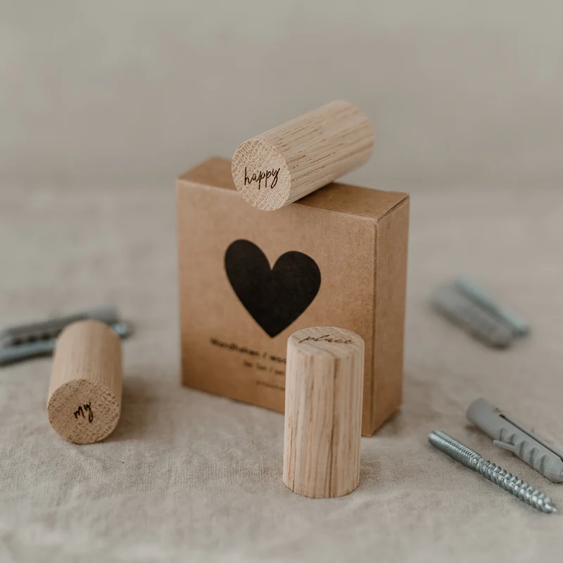 Eulenschnitt Wandhaken Happy Place 3er Set