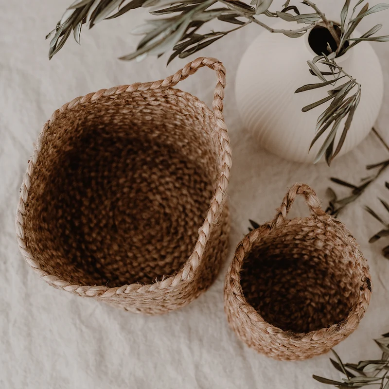 Eulenschnitt Aufbewahrungskorb aus Jute mittel