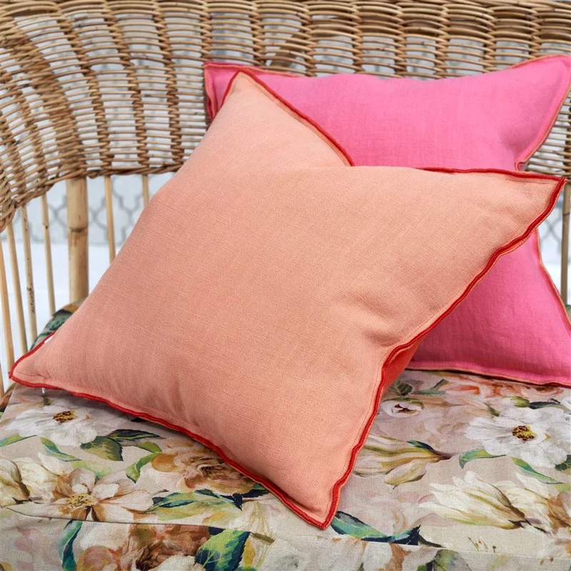 Kissen BRERA LINO HIBISCUS & PEACH, 43 x 43 cm