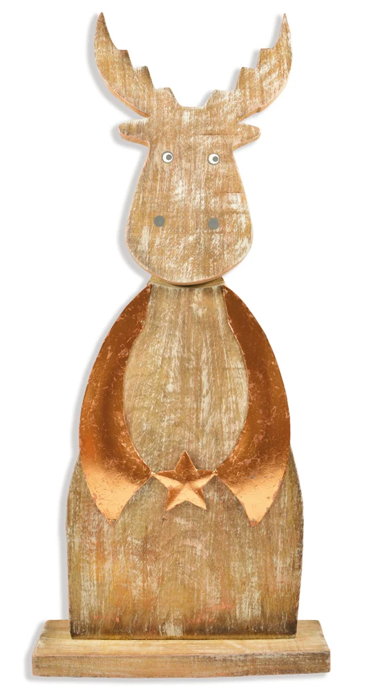 Riffelmacher Elch stehend 63x27cm 17084 - Natur Kupfer