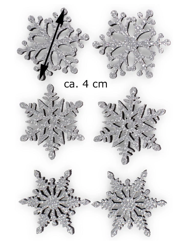 Riffelmacher Filz Streudeko mit Glitter ca. 4cm 70092 | Silber - Flocken
