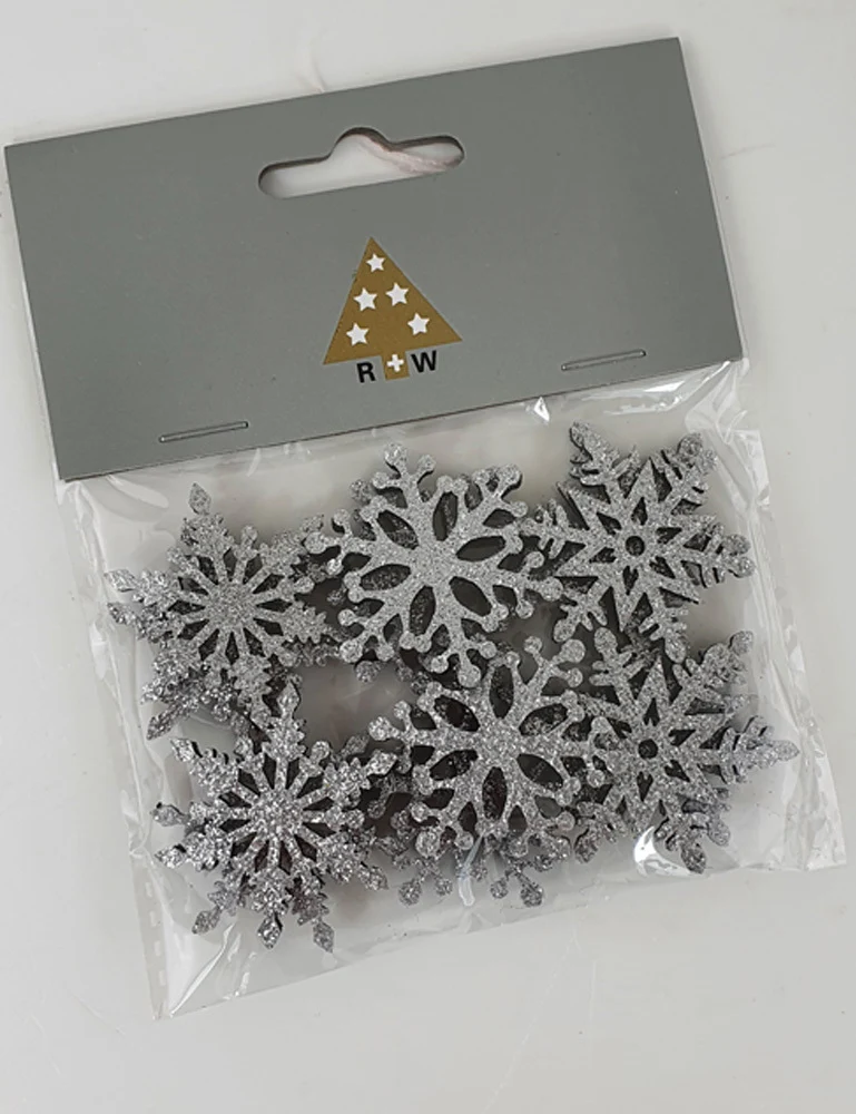 Riffelmacher Filz Streudeko mit Glitter ca. 4cm 70092 | Silber - Flocken