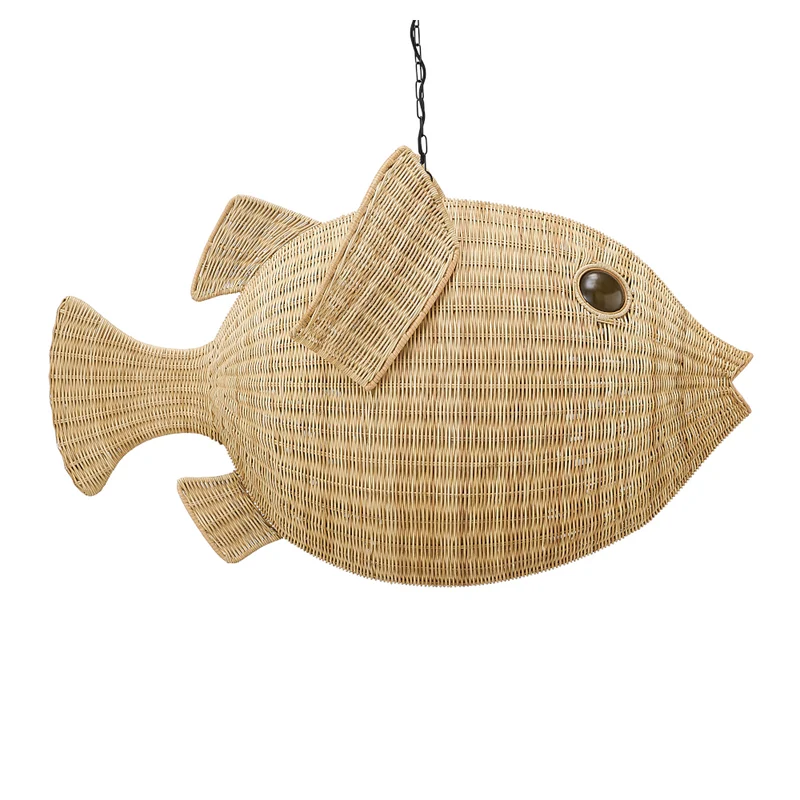 Hängeleuchte WICKER BLOW FISH, large